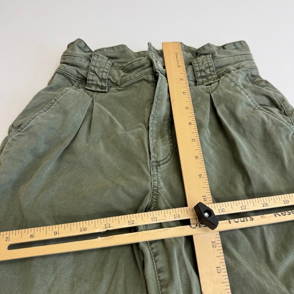 Paige Pants Womens 25 Green Harper Wide Leg High Rise Paperbag - Picture 10 of 11